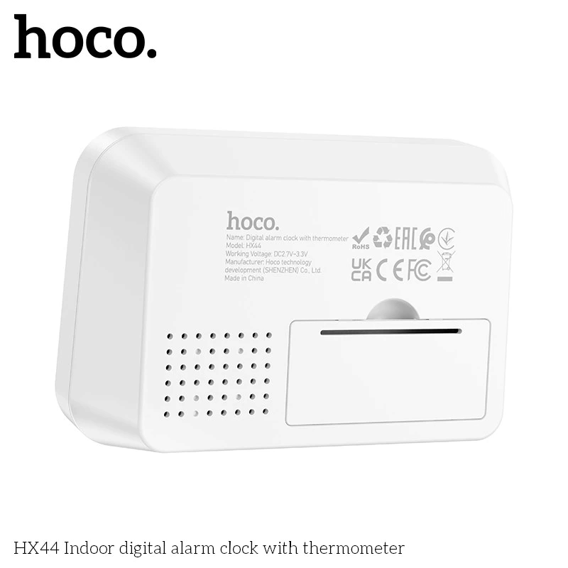 นาฬิกาตั้งโต๊ะ HOCO HX44 พร้อมเทอร์โมมิเตอร์ ตั้งปลุก 4 เวลา แสดงอุณหภูมิ วันที่ วันในสัปดาห์_5